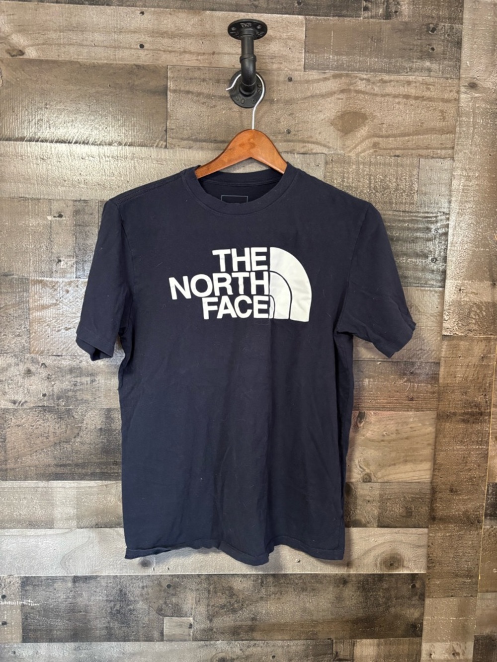 The North Face Men's Logo Crew Tee - Navy Blue with White Logo Medium